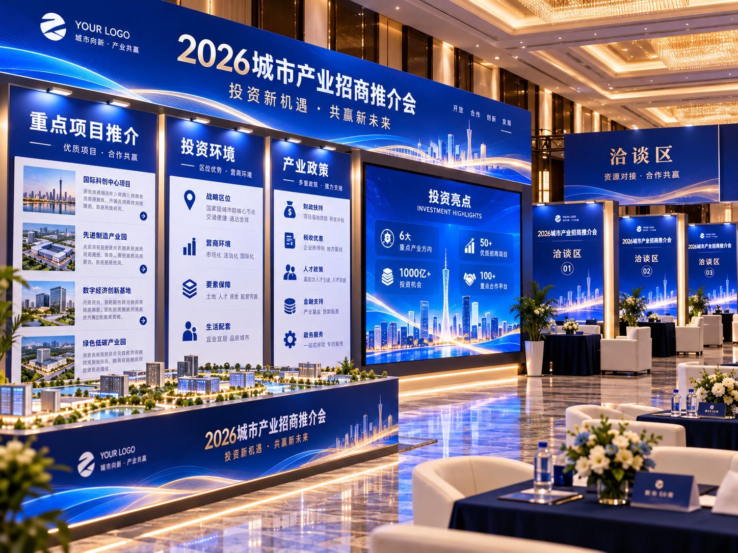 招商展示区及商务洽谈区效果图