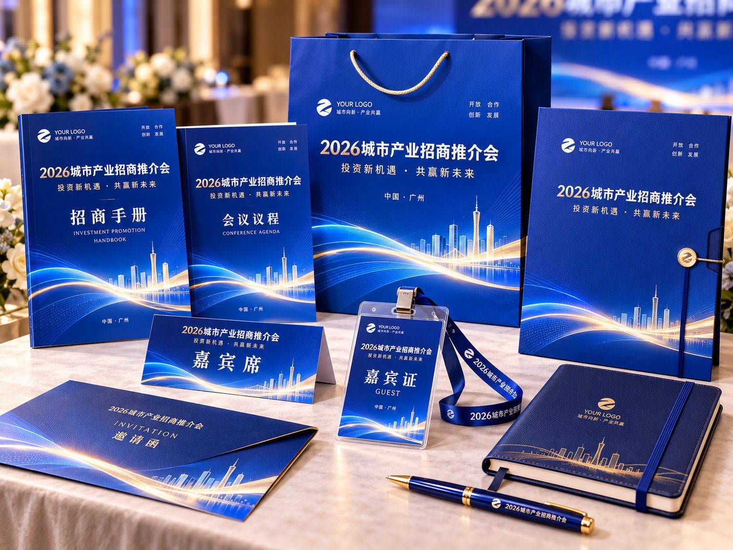 招商手册及会务印刷物料组合图