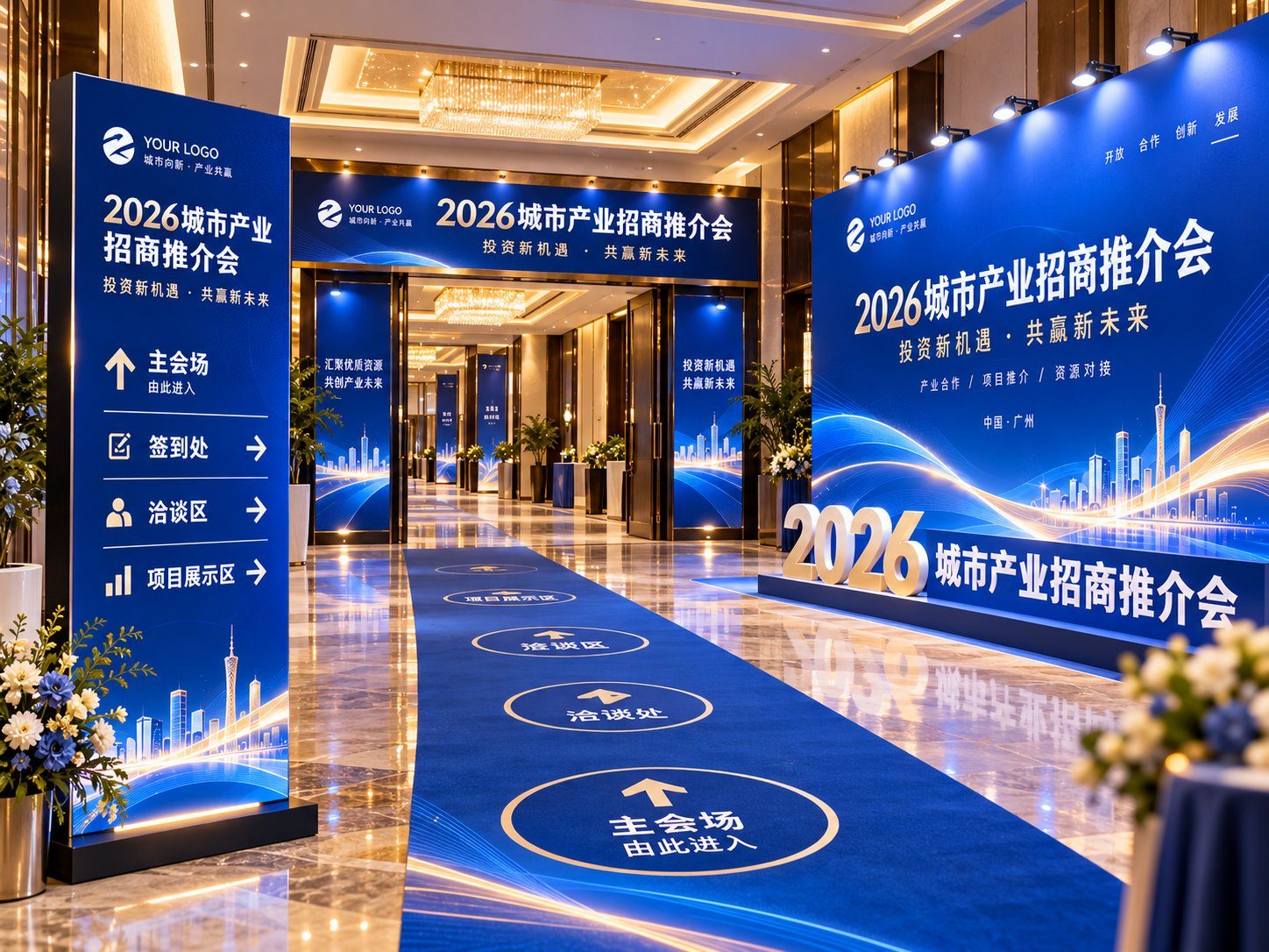 招商推介会现场导视系统效果图