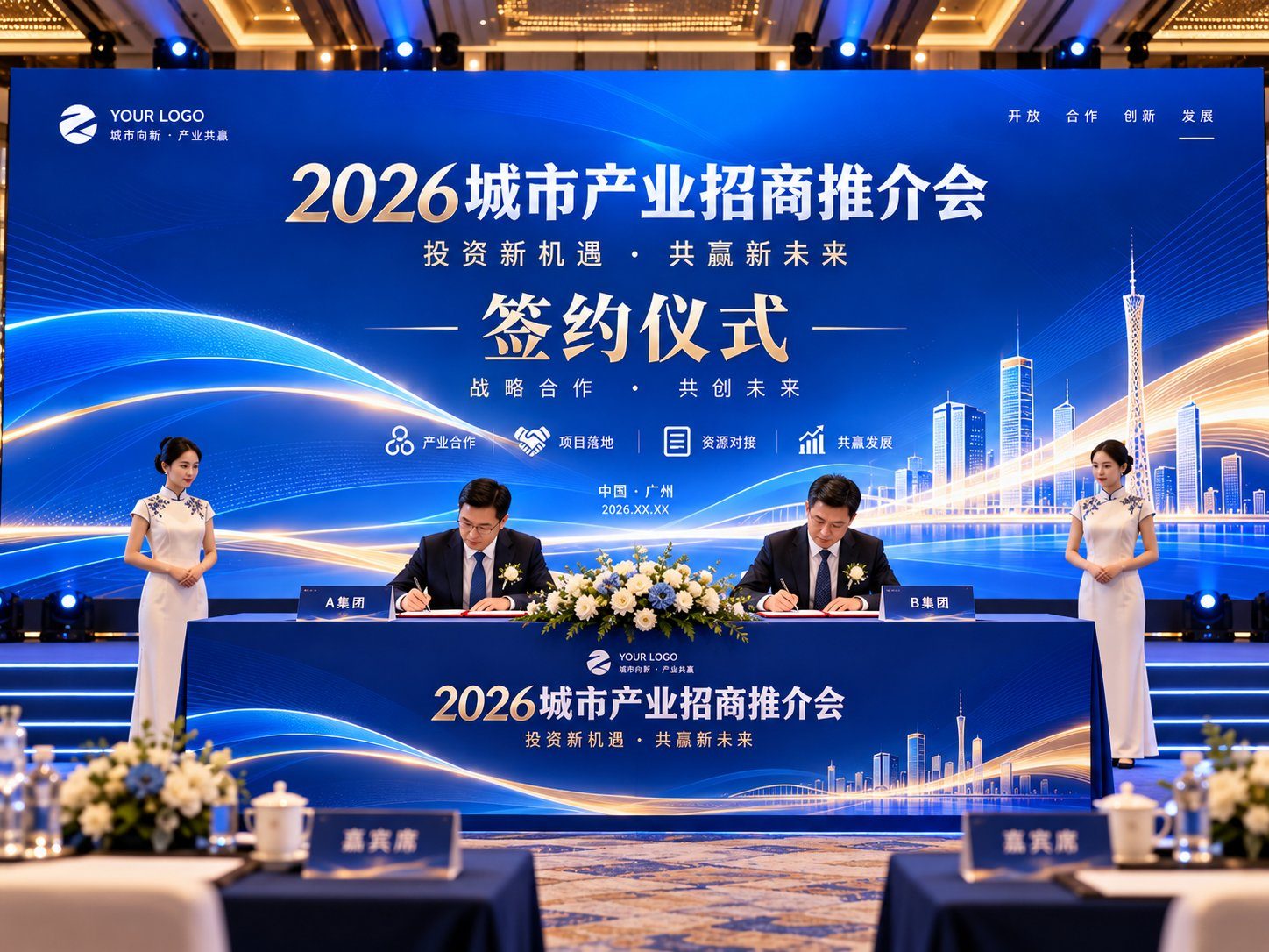 招商项目签约仪式效果图