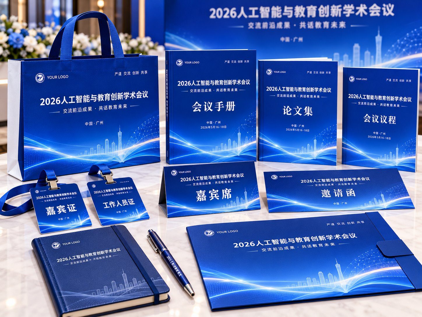 学术会议手册及会务物料组合图