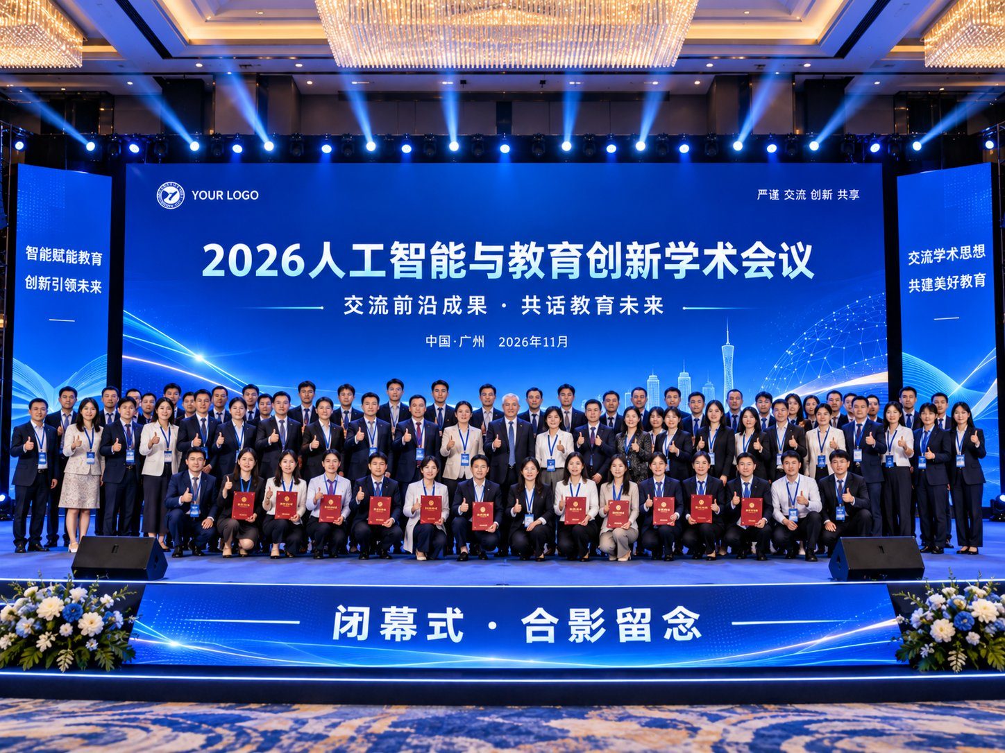 学术会议闭幕式及集体合影效果图